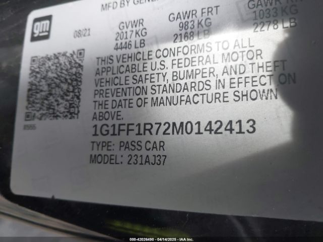 2021 CHEVROLET CAMARO 1G1FF1R72M0142413 Photo 8
