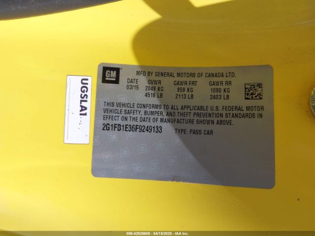 2G1FB1E36F9249133 Chevrolet Camaro 2ls