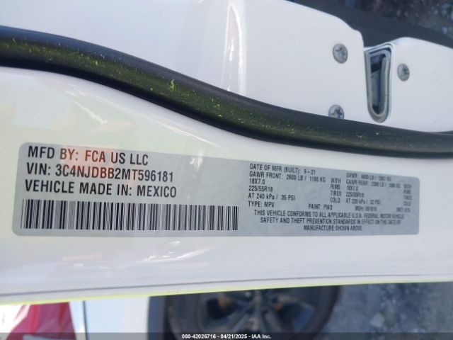 3C4NJDBB2MT596181 Jeep Compass Altitude 4x4