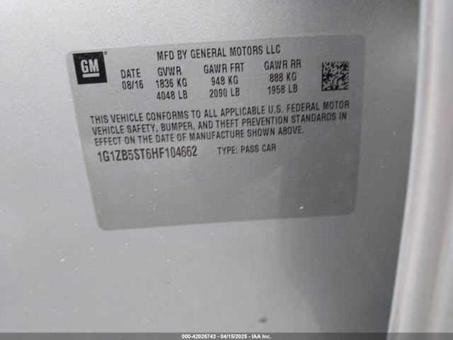 1G1ZB5ST6HF104662 Chevrolet MALIBU LS