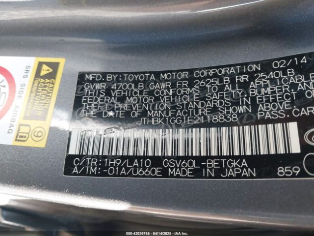 2014 LEXUS ES 350 JTHBK1GG1E2118838 Photo 8