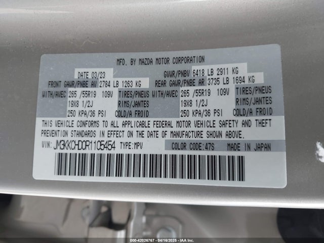 JM3KKCHD0R1105454 Mazda Cx-90 3.3 Turbo Preferred Plus
