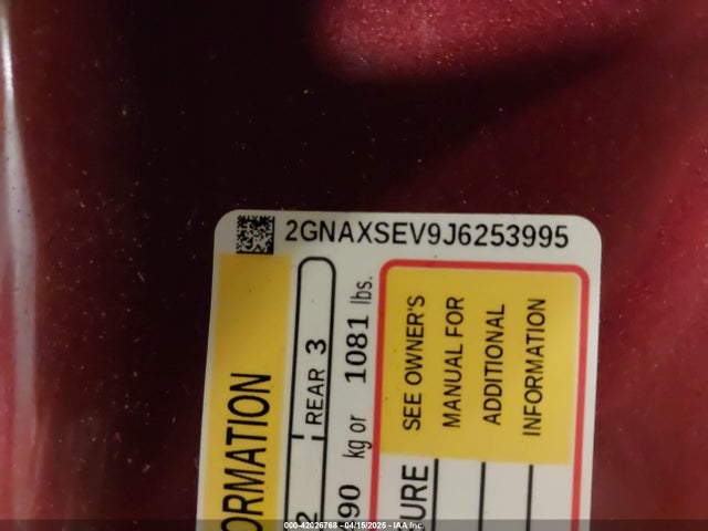 2GNAXSEV9J6253995 Chevrolet EQUINOX LT
