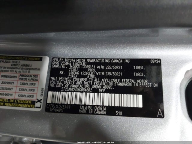 2T2BAMCA2RC084662 Lexus Rx 350 Premium