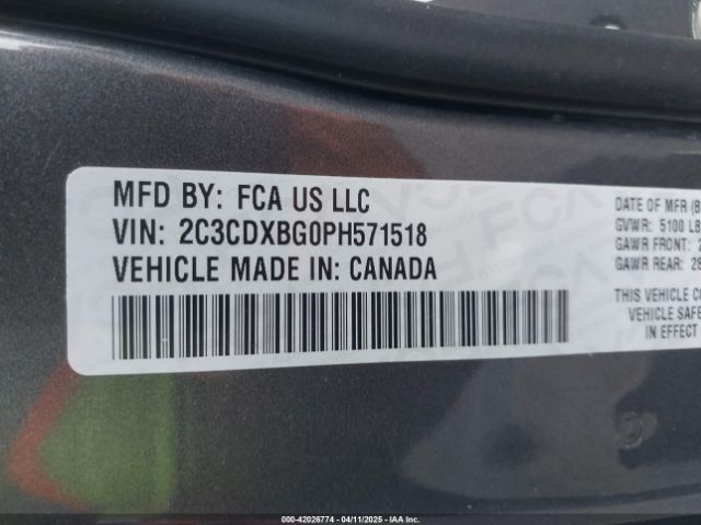 2C3CDXBG0PH571518 Dodge Charger Sxt