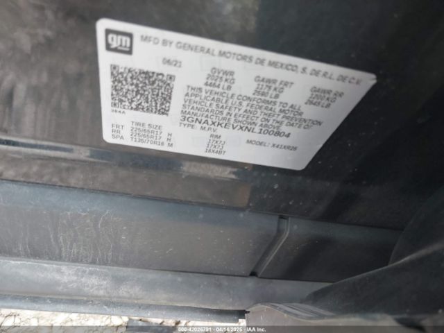 3GNAXKEVXNL100804 Chevrolet Equinox Fwd Lt