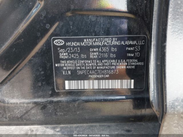 5NPEC4AC7EH816873 Hyundai Sonata Limited