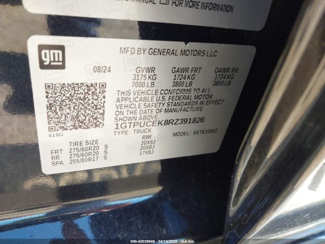 1GTPUCEK8RZ391826 GMC Sierra 1500 4wd  Short Box Elevation With 3sb