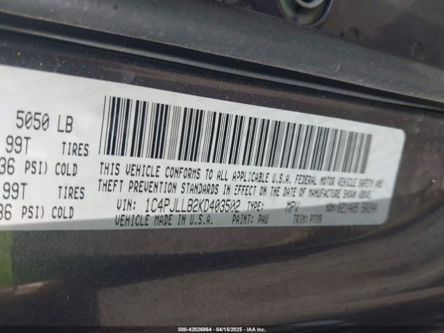 2019 JEEP CHEROKEE 1C4PJLLB2KD403502 Photo 8