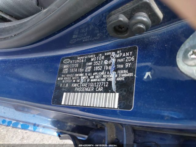 KMHCT4AE1GU122712 Hyundai ACCENT SE