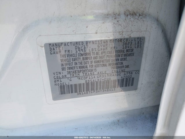3N1AB7AP3HY348415 Nissan SENTRA SV