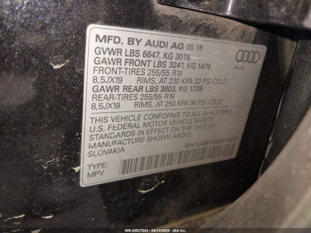 WA1LABF70KD010916 Audi Q7 55 Premium/55 Se Premium