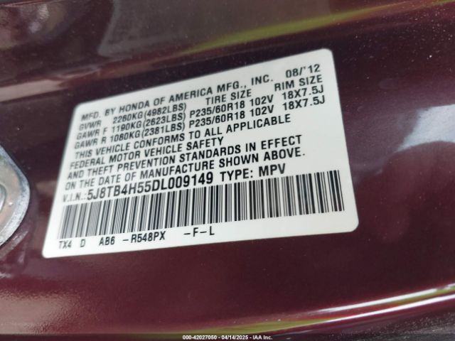 2013 ACURA RDX 5J8TB4H55DL009149 Photo 8