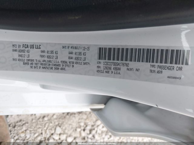 1C3CCCFB2GN170702 Chrysler 200 LX
