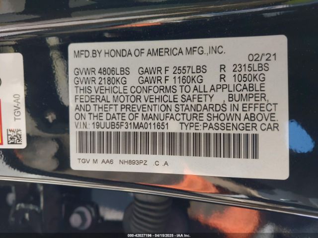 2021 ACURA TLX 19UUB5F31MA011651 Photo 8