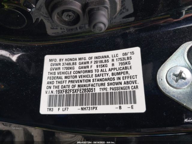 19XFB2F5XFE285051 Honda Civic Lx