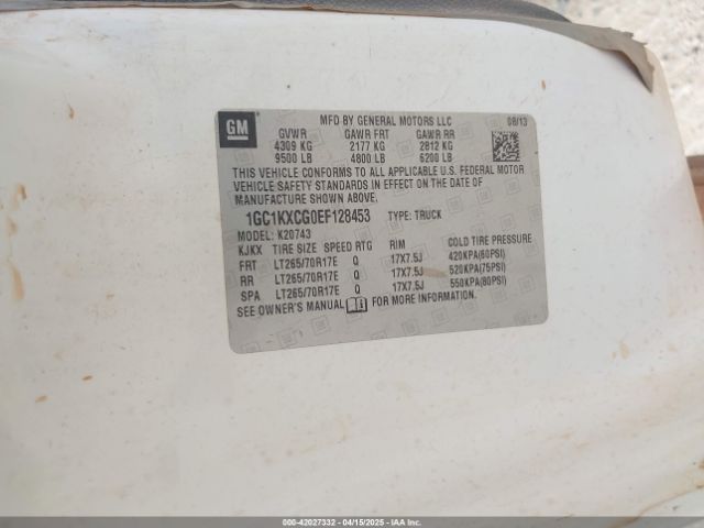 1GC1KXCG0EF128453 Chevrolet Silverado 2500hd Lt