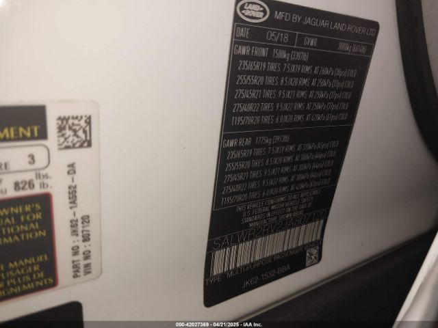 SALWR2RV2JA807120 Land Rover Range Rover Sport Hse