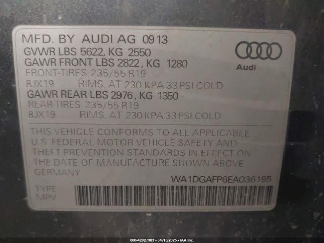 WA1DGAFP6EA036195 Audi Q5 3.0t Premium Plus