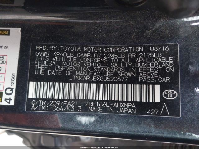 JTNKARJEXGJ520677 Scion IM