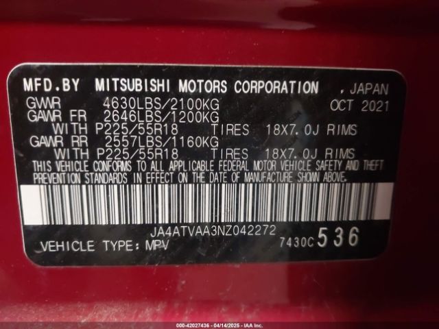 2022 MITSUBISHI ECLIPSE CROSS JA4ATVAA3NZ042272 Photo 8