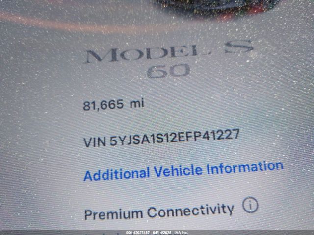 5YJSA1S12EFP41227 Tesla MODEL S