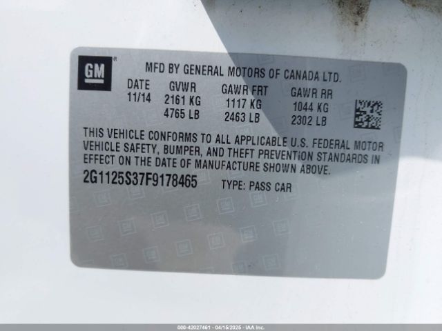 2G1125S37F9178465 Chevrolet Impala 2lt