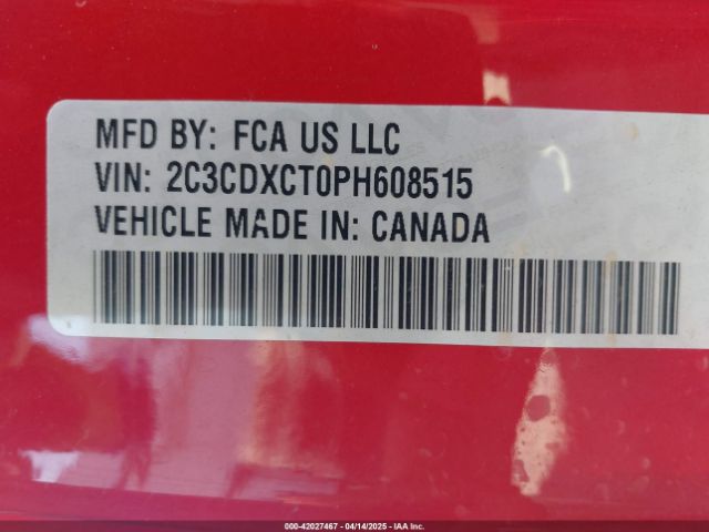 2C3CDXCT0PH608515 Dodge CHARGER R/T