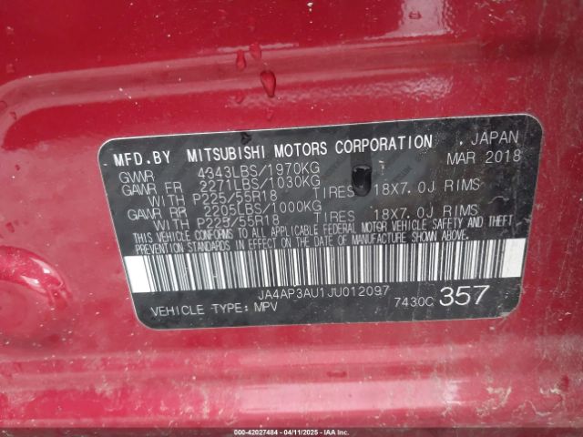 2018 MITSUBISHI OUTLANDER SPORT JA4AP3AU1JU012097 Photo 8