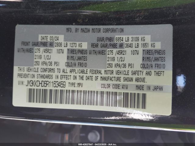 JM3KKDHD6R1163459 Mazda Cx-90 3.3 Turbo Premium