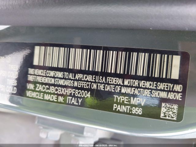 ZACCJBCBXHPF82004 Jeep Renegade Trailhawk 4x4
