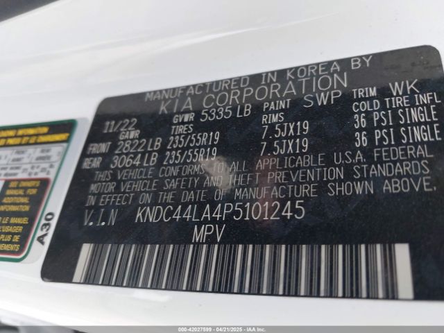 2023 KIA EV6 KNDC44LA4P5101245 Photo 8