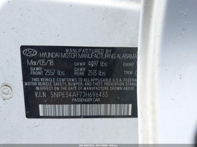 5NPE34AF7JH696433 Hyundai Sonata Sport