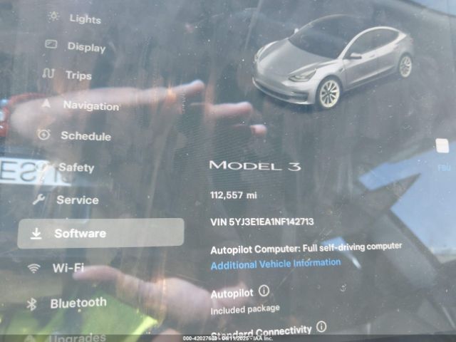 5YJ3E1EA1NF142713 Tesla Model 3 Rear-wheel Drive