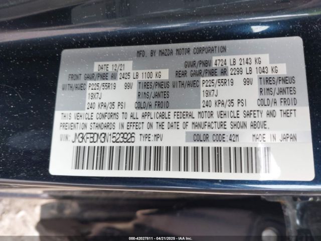 JM3KFBDM3N1523926 Mazda Cx-5 2.5 S Premium