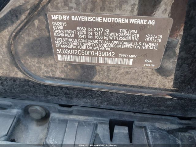 5UXKR2C50F0H39042 BMW X5 Sdrive35i