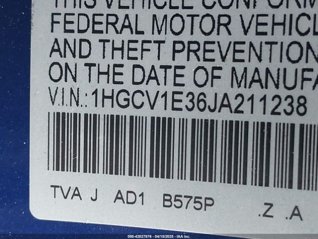 1HGCV1E36JA211238 Honda Accord Sport