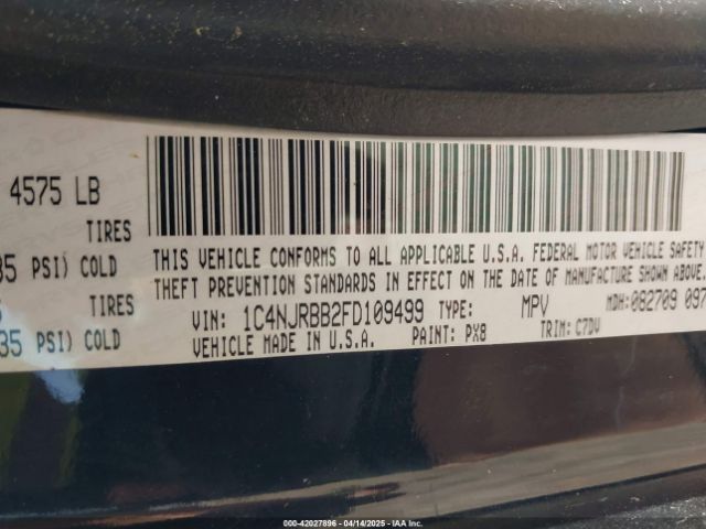 1C4NJRBB2FD109499 Jeep Patriot Sport