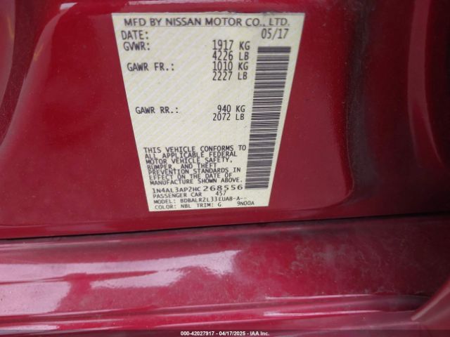1N4AL3AP2HC268556 Nissan Altima 2.5 Sl