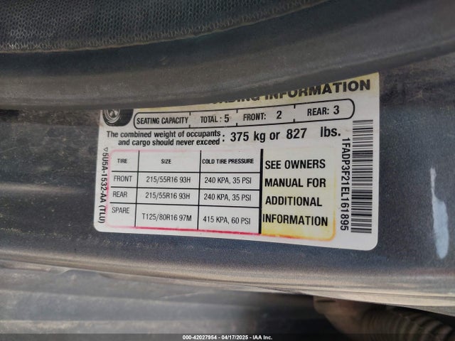 1FADP3F21EL161895 Ford FOCUS SE