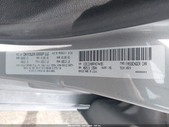 Chrysler 200 Limited 2015 1C3CCCAB8FN574495 Image 9
