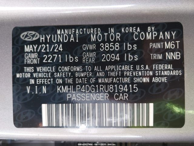 KMHLP4DG1RU819415 Hyundai mpi nu pe
