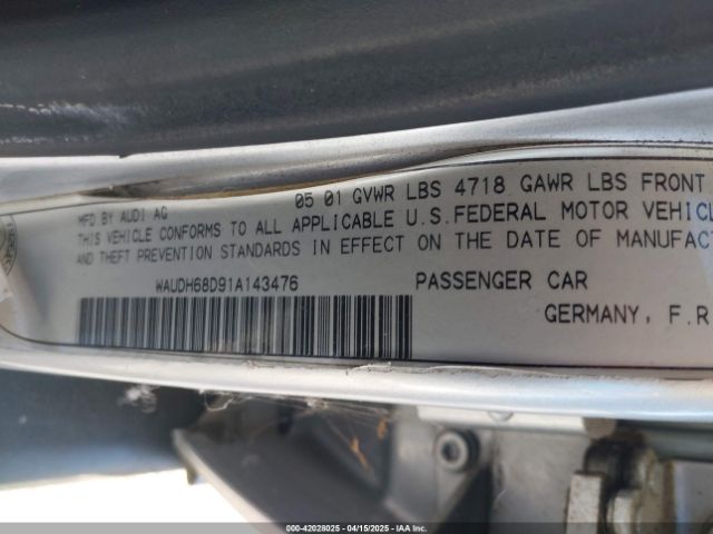 2001 AUDI A4 WAUDH68D91A143476 Photo 8