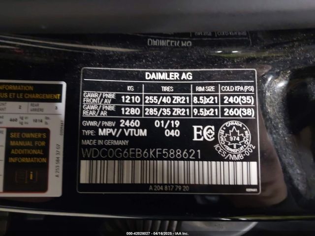 2019 MERCEDES-BENZ AMG GLC 43 WDC0G6EB6KF588621 Photo 8