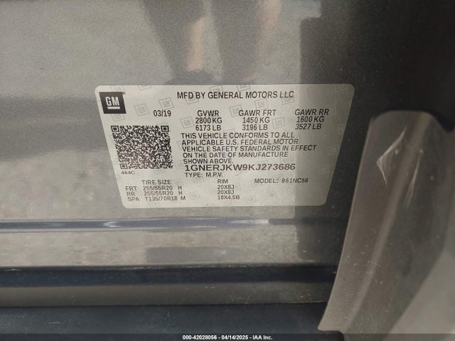 1GNERJKW9KJ273686 Chevrolet Traverse Rs