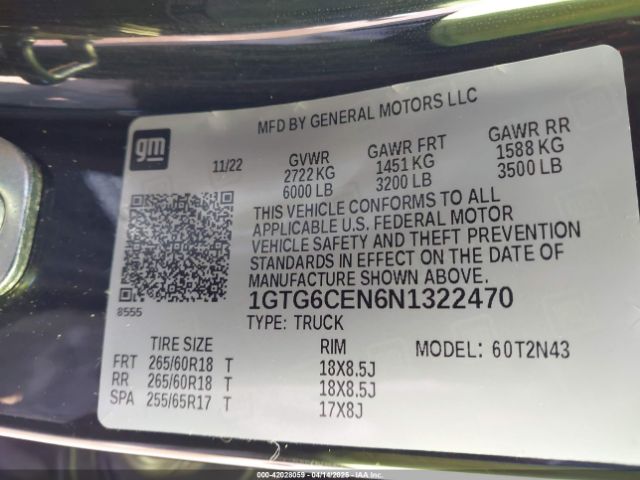 1GTG6CEN6N1322470 GMC Canyon 4wd  Short Box Elevation