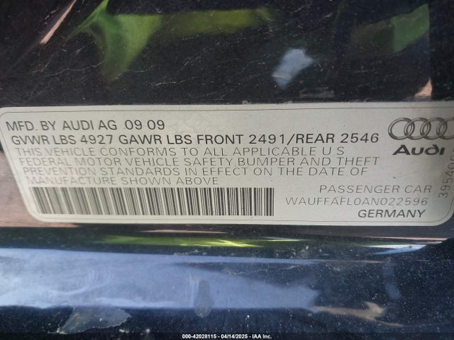 2010 AUDI A4 WAUFFAFL0AN022596 Photo 8
