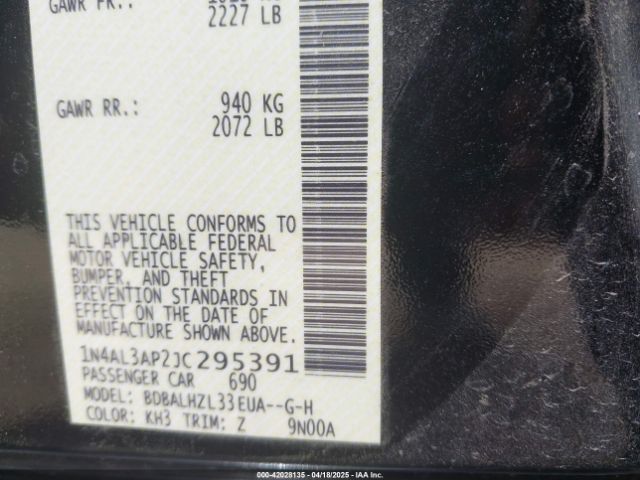 2018 NISSAN ALTIMA 1N4AL3AP2JC295391 Photo 8