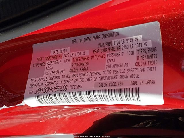 JM3KFBCMXK1658009 Mazda Cx-5 Touring