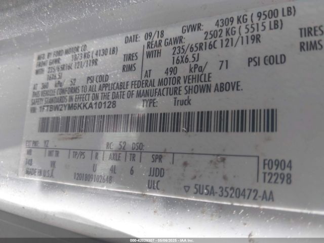 1FTBW2YM6KKA10128 Ford Transit-350